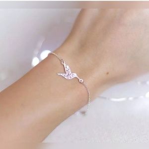 3/$40 item! Silver Origami Hummingbird Bracelet